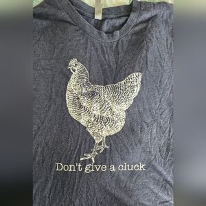 Next Level Apparel Chicken Dont Give A Cluck XXL Dark Blue Tee